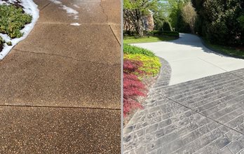 concrete driveway resurfacing before and after