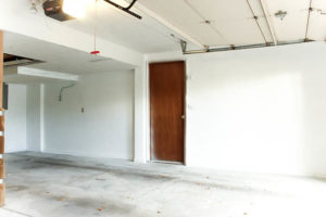 garage makeover white painted walls