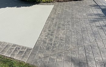 stamped concrete driveway apron
