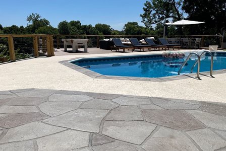 Resurfaced pool deck in Middle Tennessee