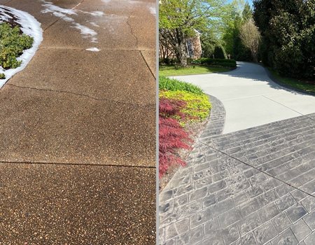 Nashville driveway before and after