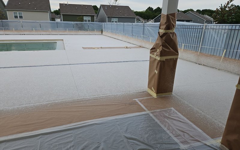 Preparing pool deck for resurfacing
